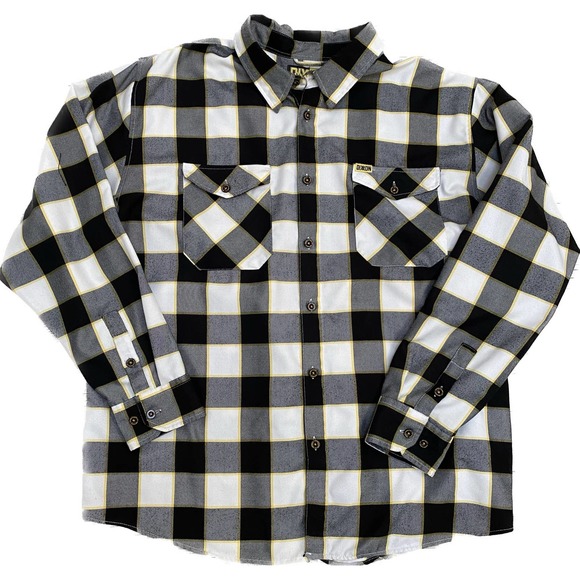 DIXXON Shirts Dixxon Flannel Co Mens Hurricane Black White Yellow